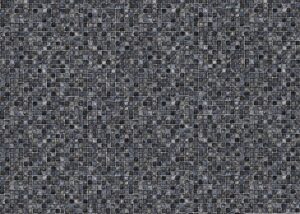 Gray and black mosaic tile pattern with small square tiles in varying shades
